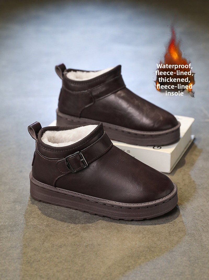 Snow Boot Fur Lined - Men's Winter Fleece Lined Snow Boots