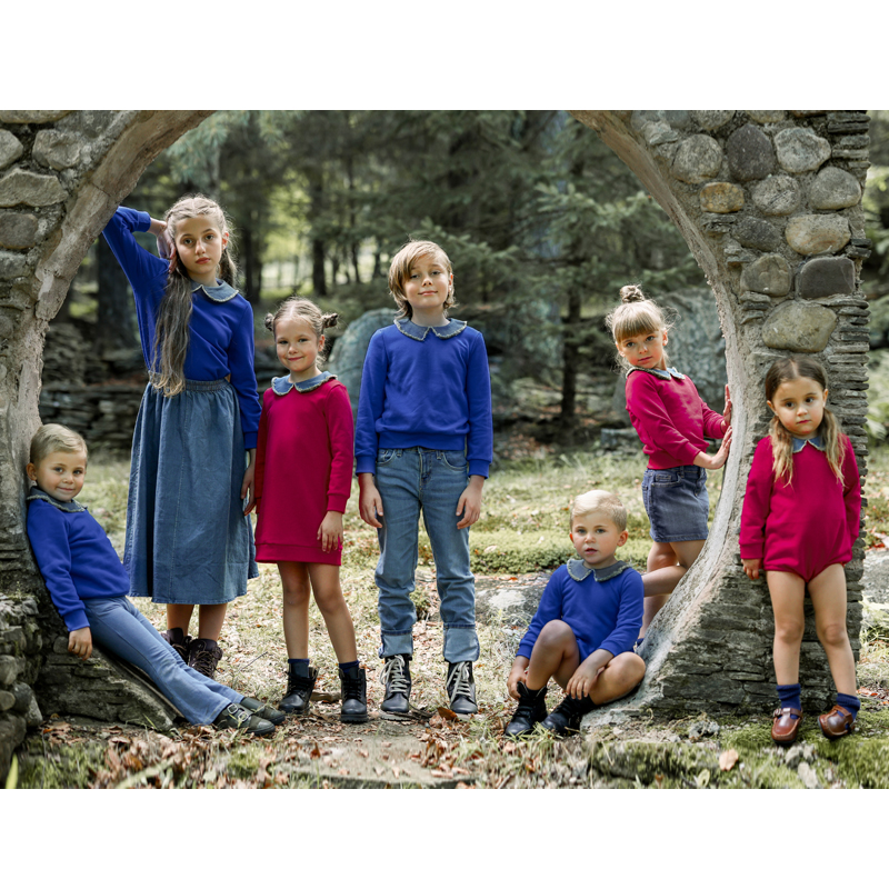 Winter Clothing Baby - Ali Plus Aw25 Denim Collar Sweater