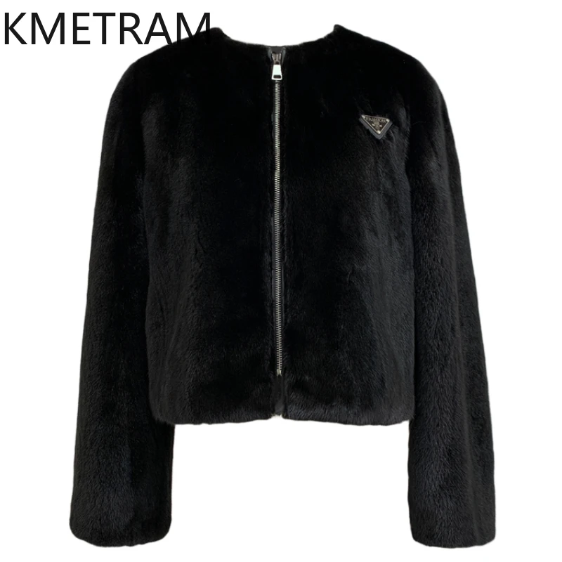 Quality Winter Clothing Jacket - Natural Mink Fur Jacket Short Black