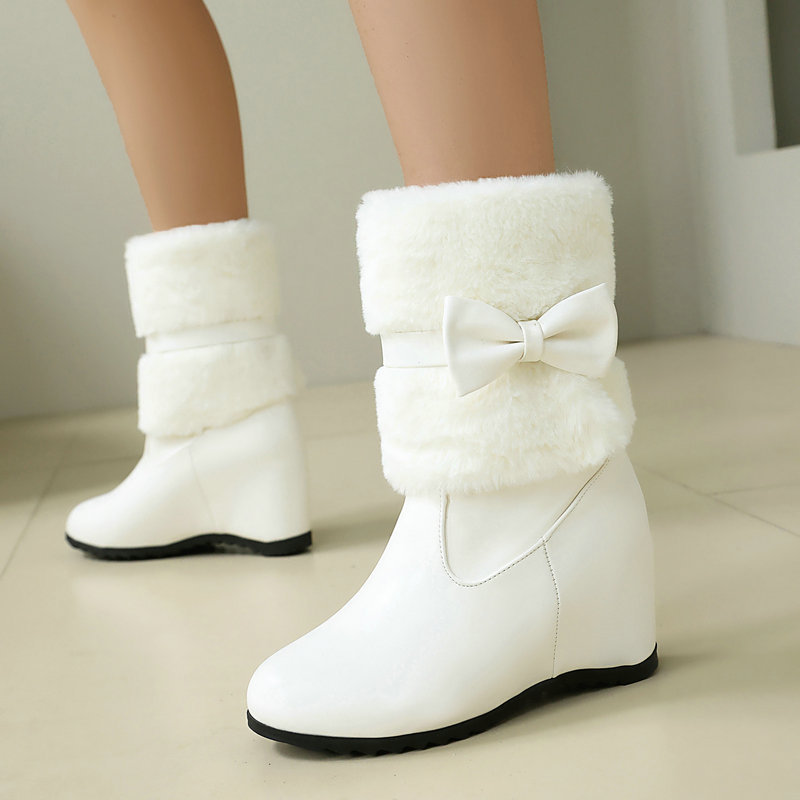 Women Black White Winter Snow  - Snow Boot Fur Lined reseña y precio