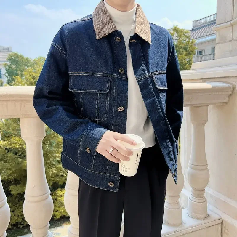 Men's Denim Jacket Trendy High - Quality Winter Clothing Jacket reseña y precio