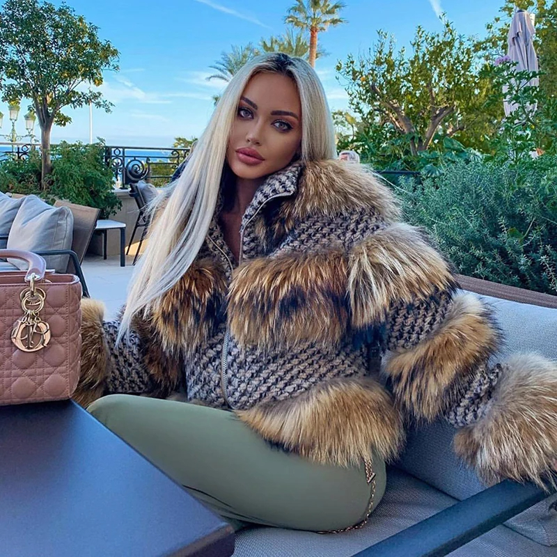 QUEENTINA Real Raccoon Fur Coa - Quality Winter Clothing Jacket reseña y precio