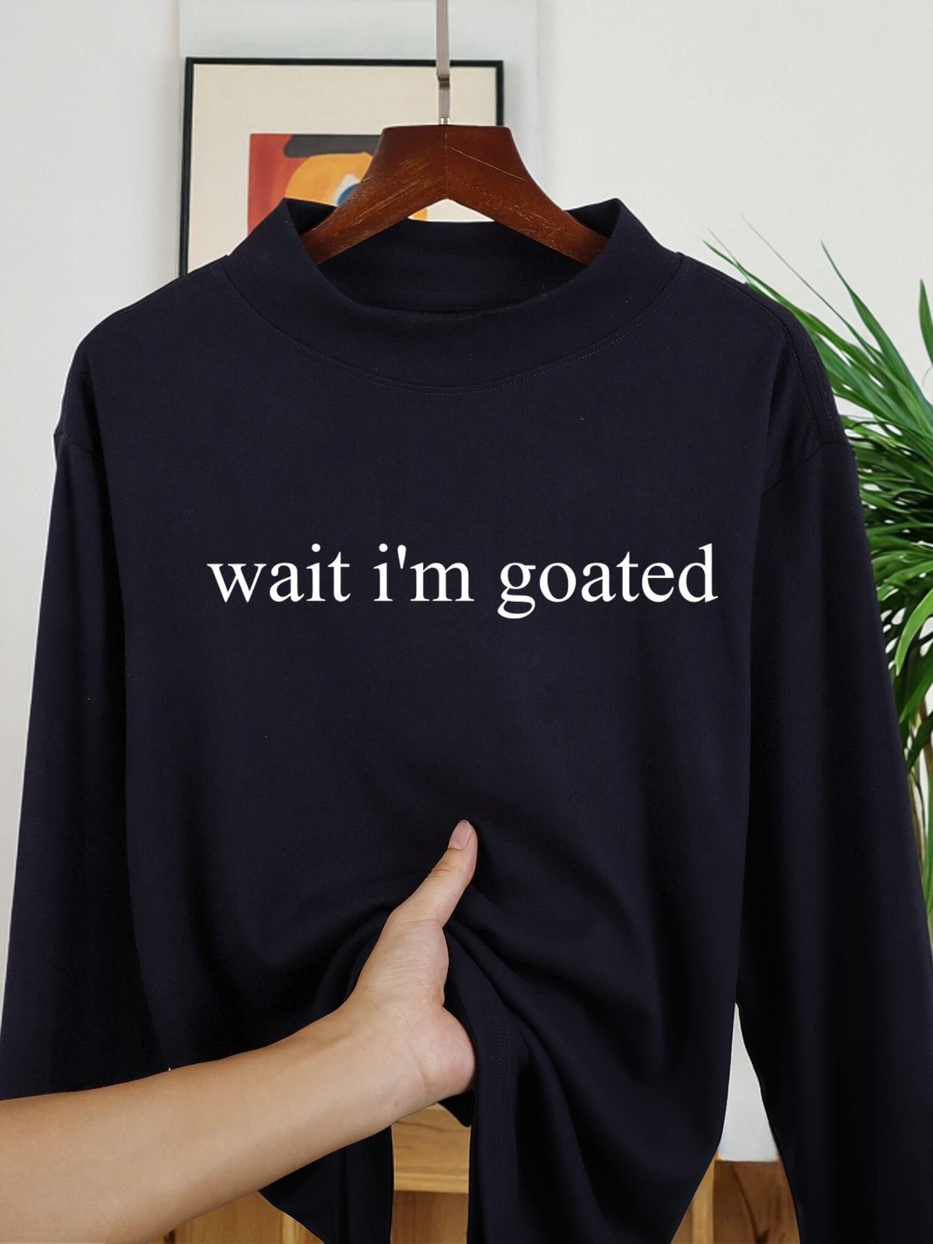 Wait I'M Goated Letter Printed - Warm Winter Clothing reseña y precio