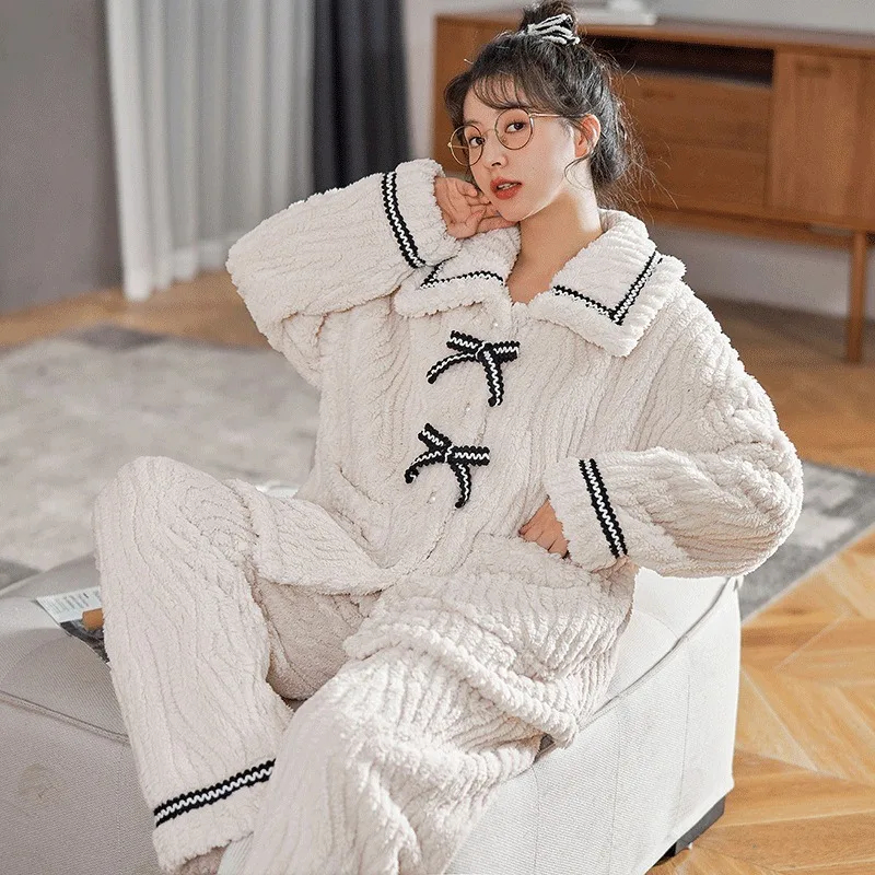2Pcs/set women's pajamas autum - Winter Clothing For reseña y precio