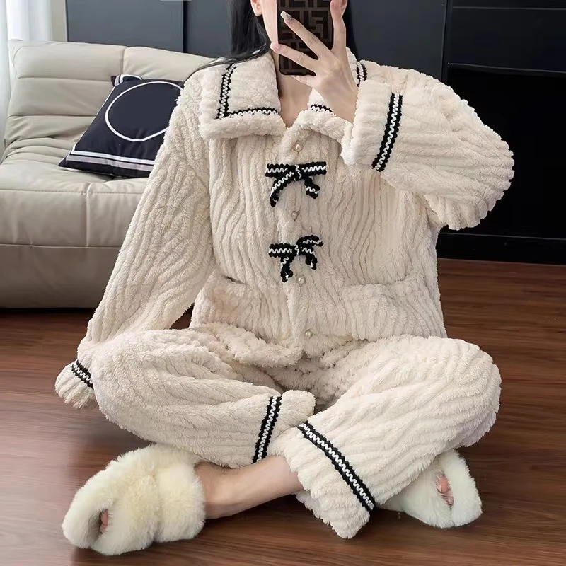 2Pcs/set women's pajamas autum - Winter Clothing For reseña y precio