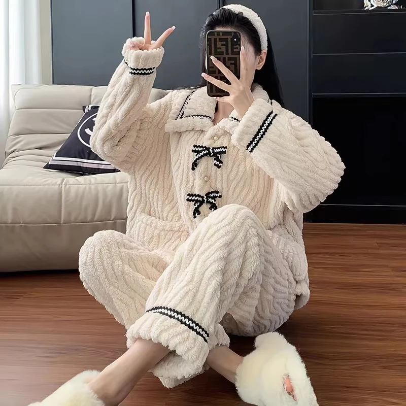 2Pcs/set women's pajamas autum - Winter Clothing For reseña y precio