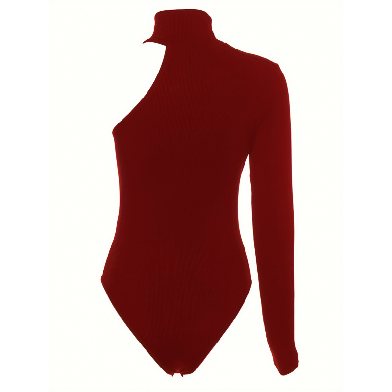 Solid Asymmetric One Shoulder  - Winter Clothing For reseña y precio