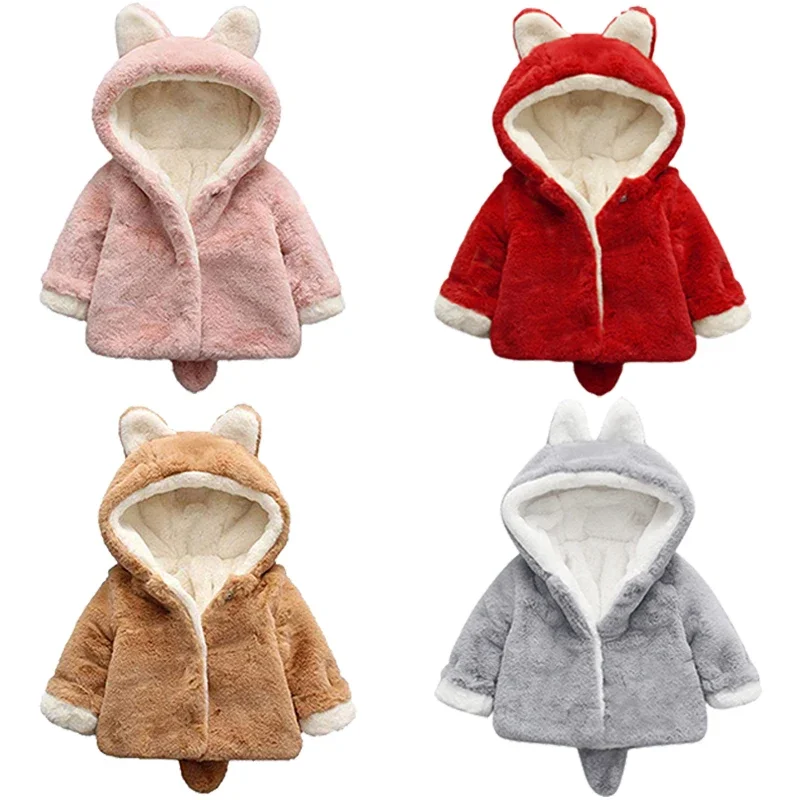 Cute Cat Ears Plush Baby Jacke - Winter Clothing Baby reseña y precio