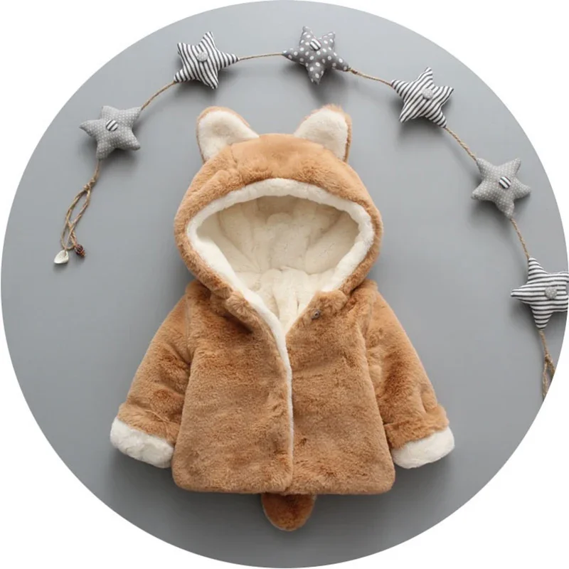 Cute Cat Ears Plush Baby Jacke - Winter Clothing Baby reseña y precio
