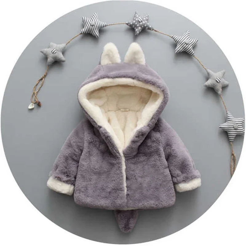 Cute Cat Ears Plush Baby Jacke - Winter Clothing Baby reseña y precio