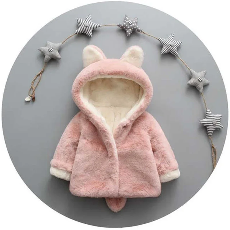 Cute Cat Ears Plush Baby Jacke - Winter Clothing Baby reseña y precio