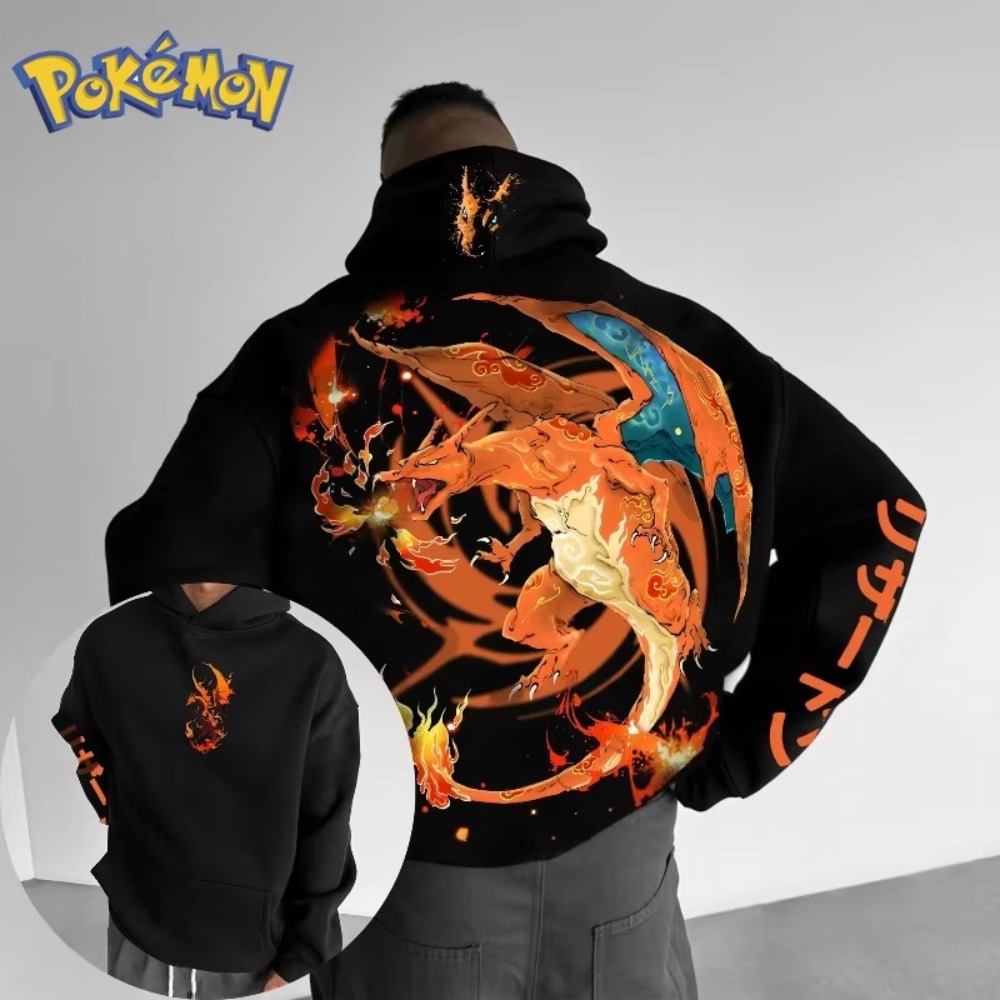 Pokemon Hoodie Charizard Print - Winter Clothing In Japan reseña y precio