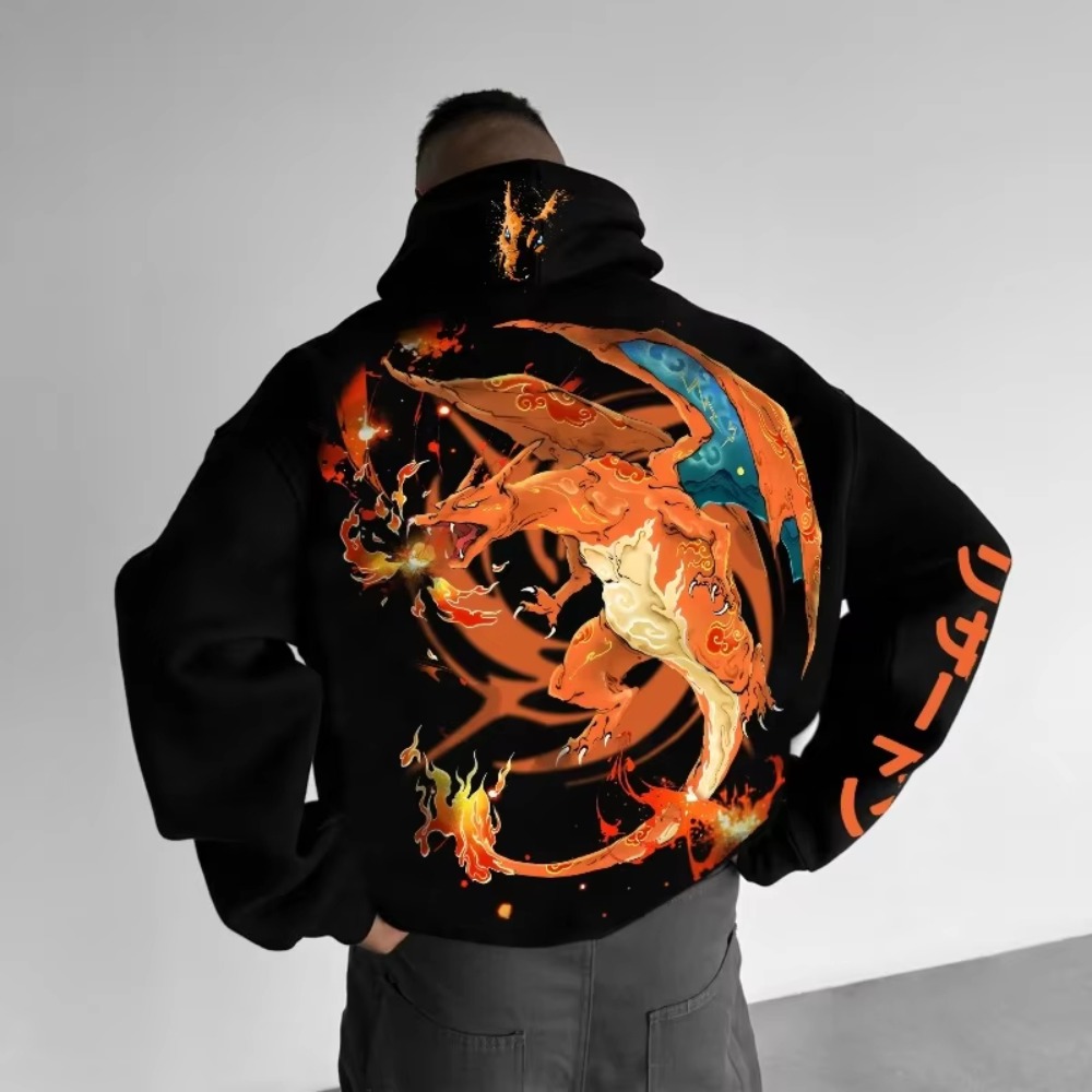 Pokemon Hoodie Charizard Print - Winter Clothing In Japan reseña y precio